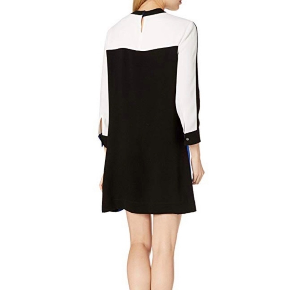 BCBGMaxAzria Black and White Mini Dress with Blue Accents - Picture 2 of 16